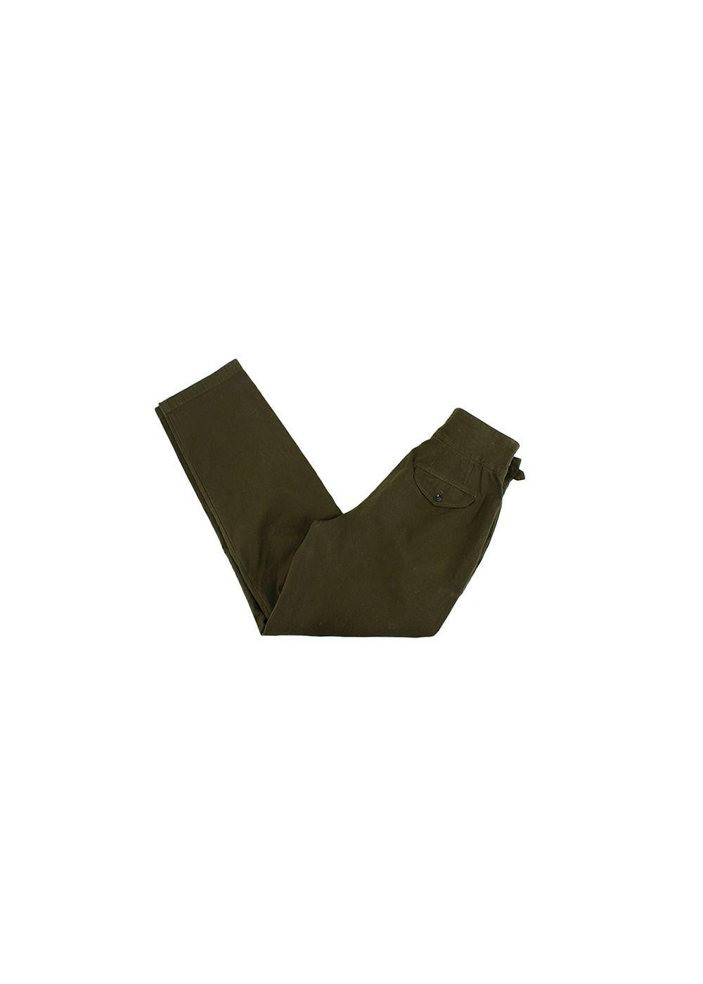 khaki cotton twill Gwen caro trousers