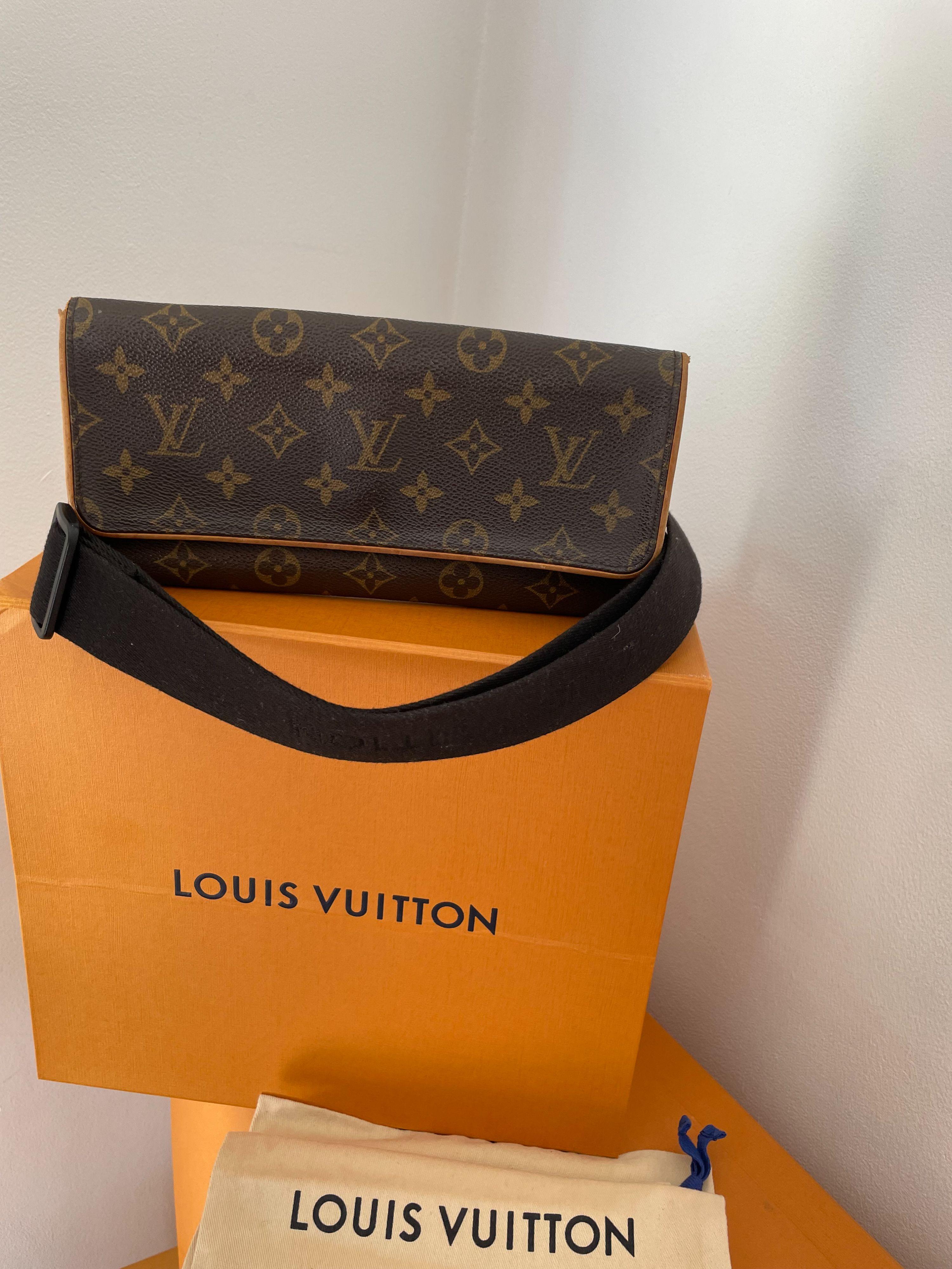 Monogram Canvas Pochette Twin GM Clutch w/ Strap