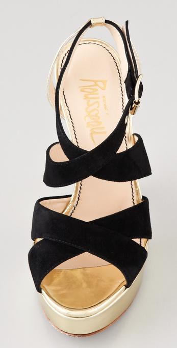 Jerome C. Rousseau Black Suede Sandals