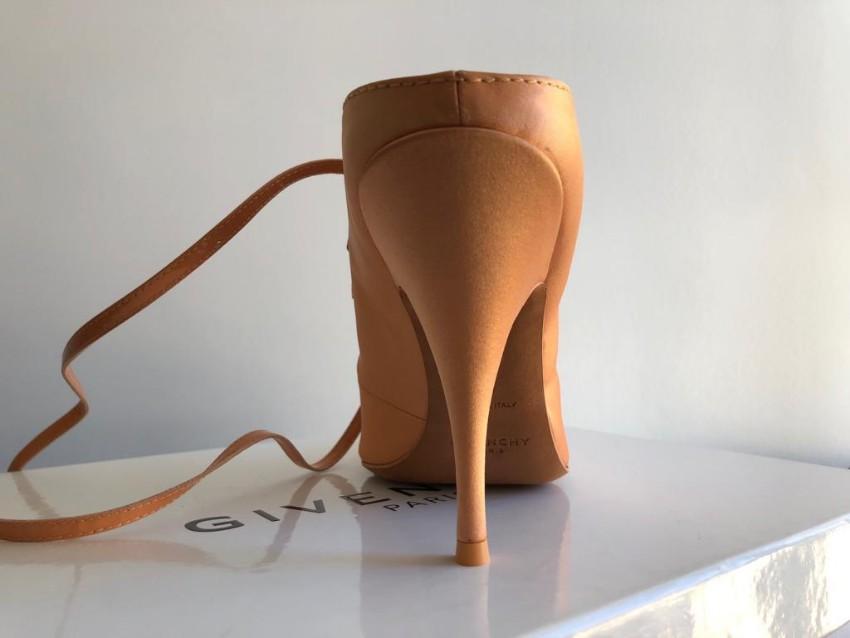 Givenchy Satin & Leather Lace-Up Sandals
