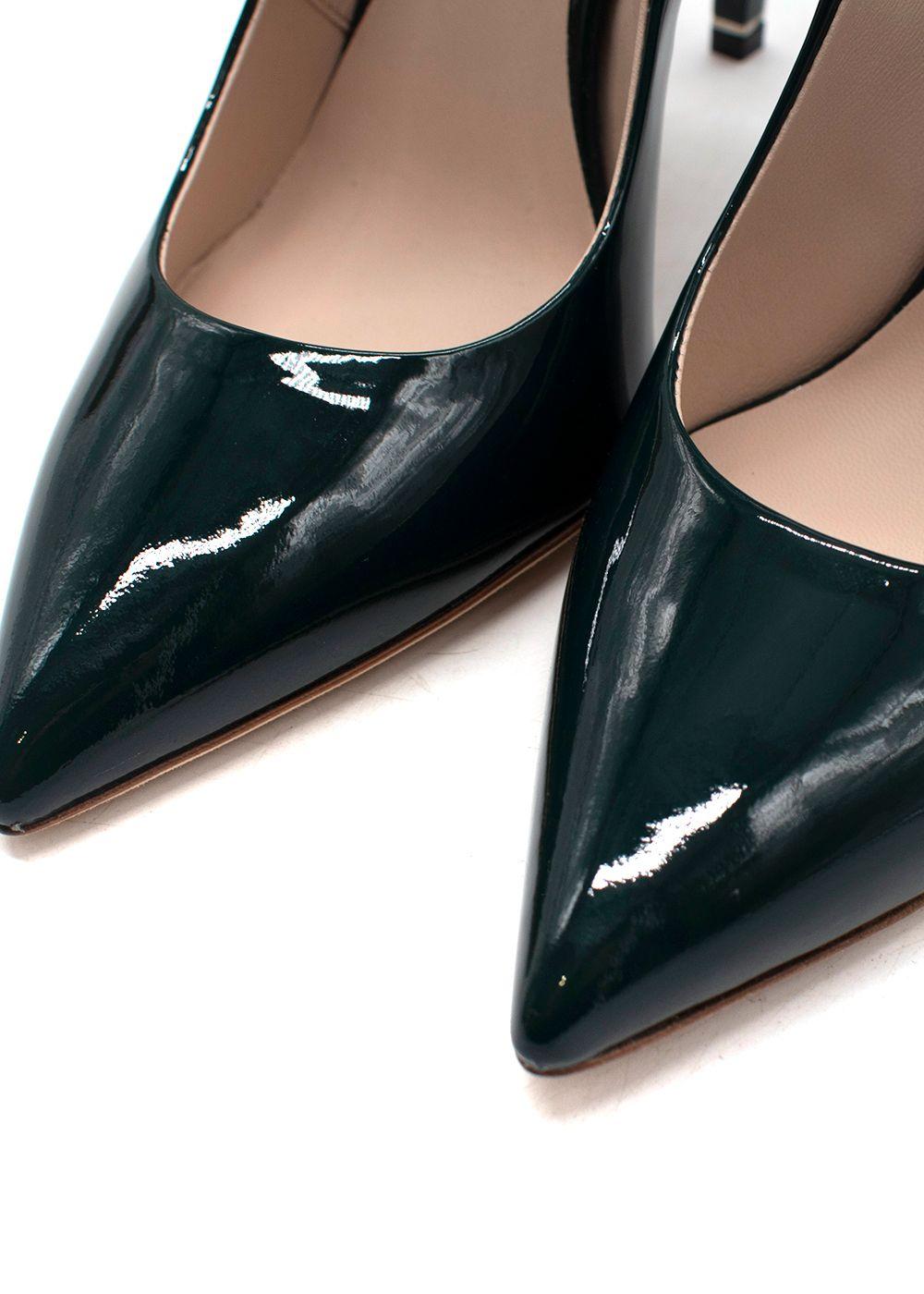 Ralph & Russo Green Patent Leather Empire Heel Pump