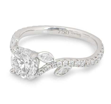 Bespoke 18ct White Gold Brilliant Cut Diamond Ring