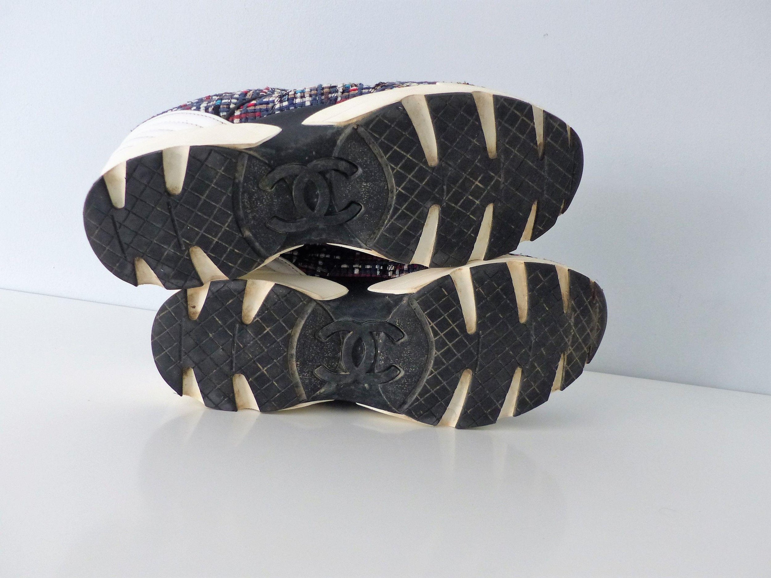 Multicoloured Woven Tweed Sneakers