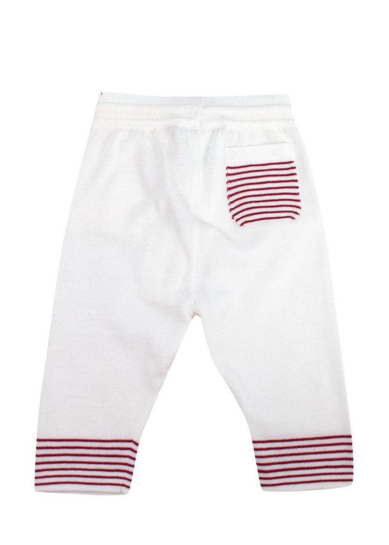 Loro Piana 3-6m Red and White Striped Knit Baby Top and Pants Set