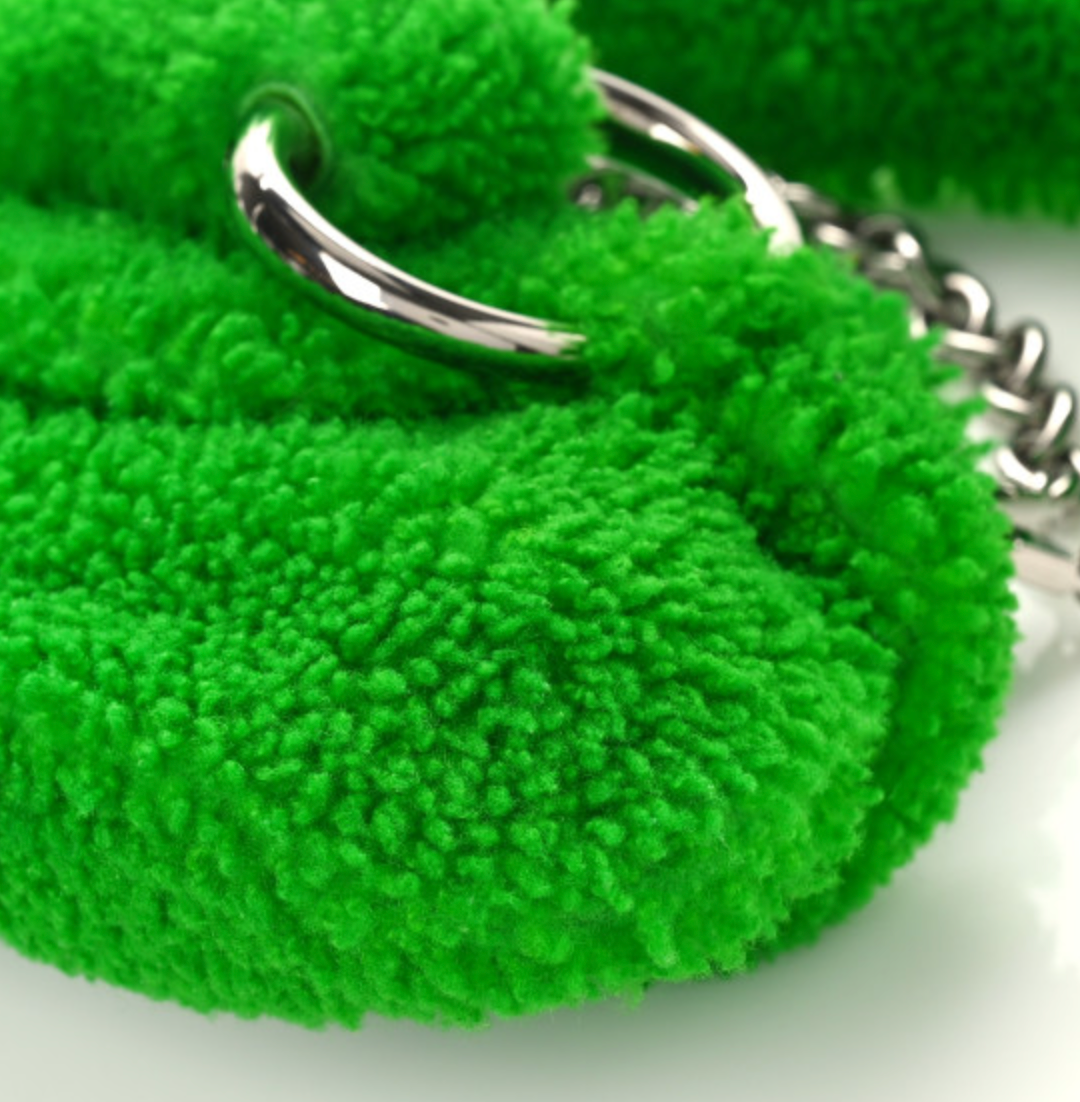 Gucci Grass Green Shearling Horsebit 1955 Chain Shoulder Bag