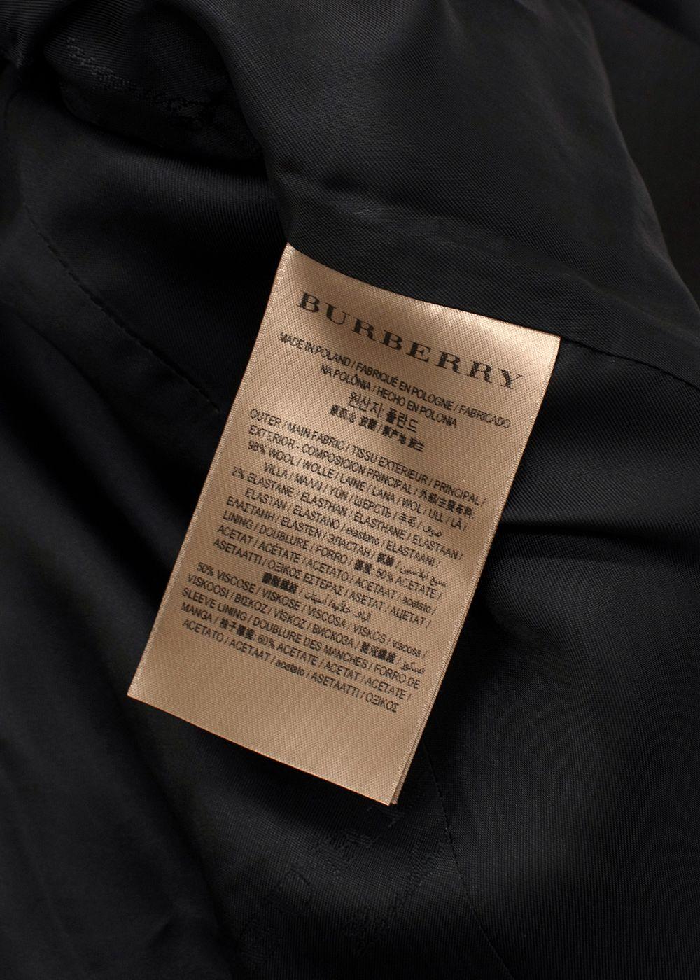 Burberry Wool Single Button Black Blazer