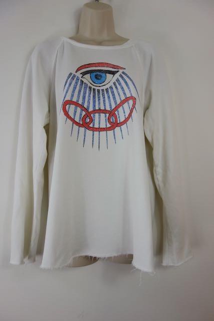 Ivory Evil Eye Print Cotton Jersey Sweatshirt