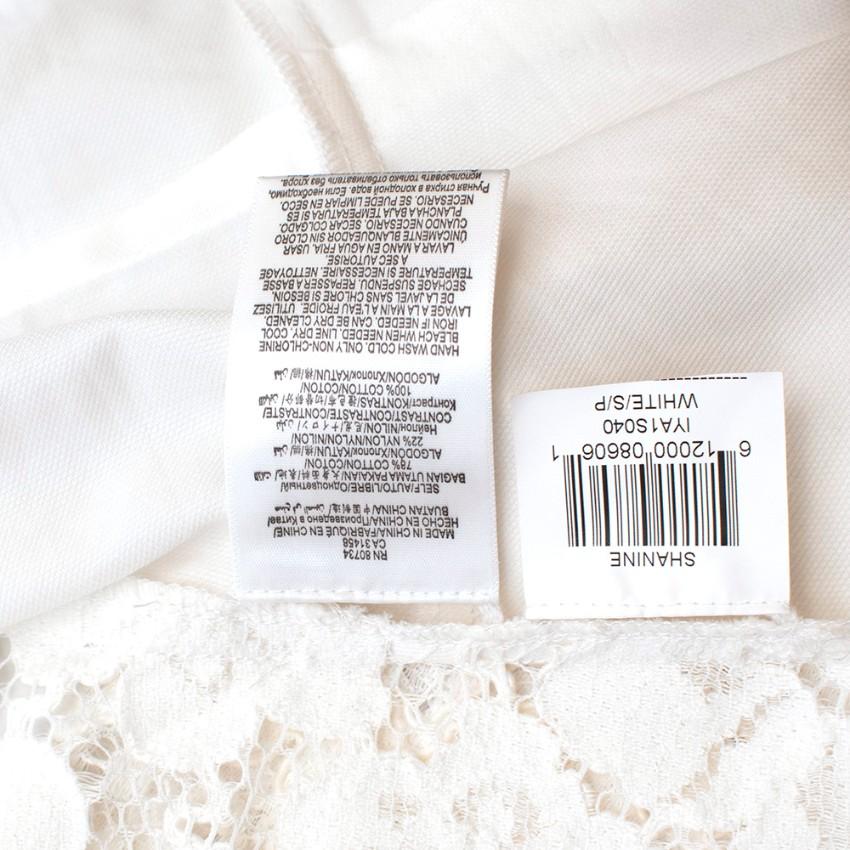 BCBG Max Azria White Lace-Front Shanine Top