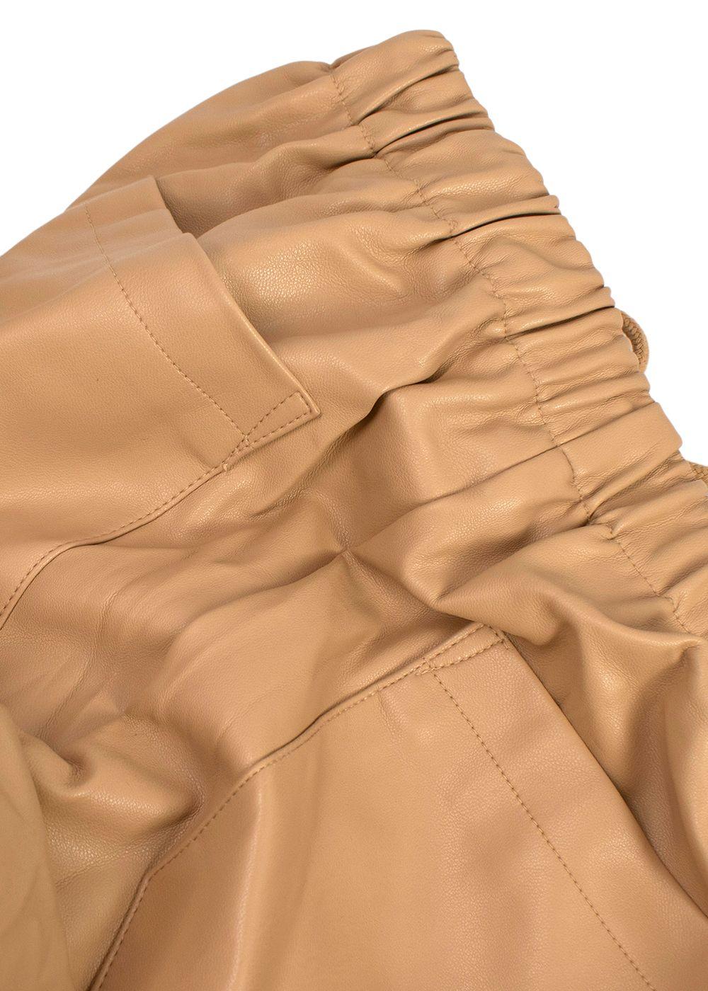 Frankie Shop Elvinne Faux Leather Cargo Pants in Latte