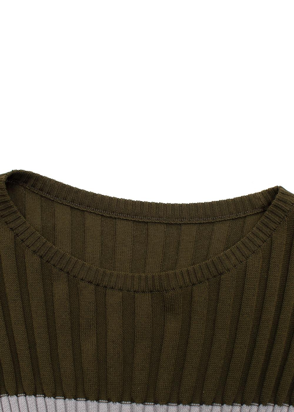 Issey Miyake Pleats Please Two Tone Ribbed Midi Dress