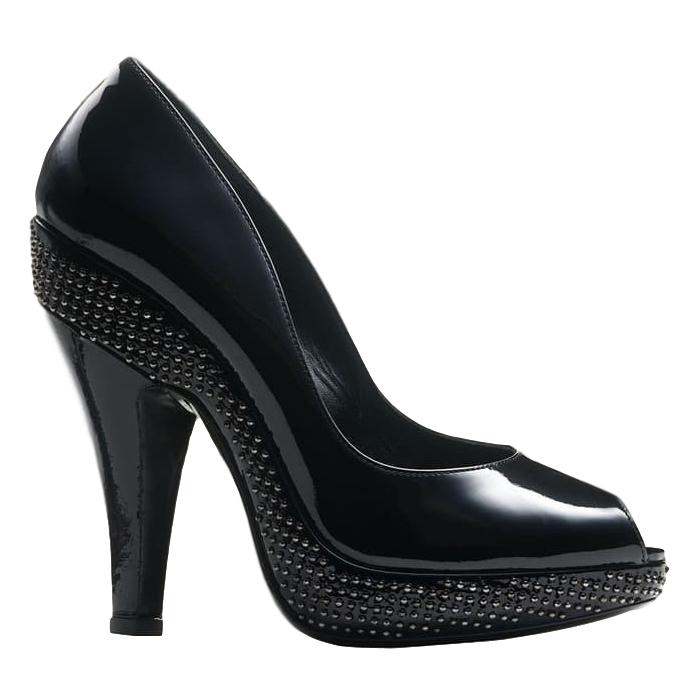 Burberry Patent Leather Mini Stud Platform Pump