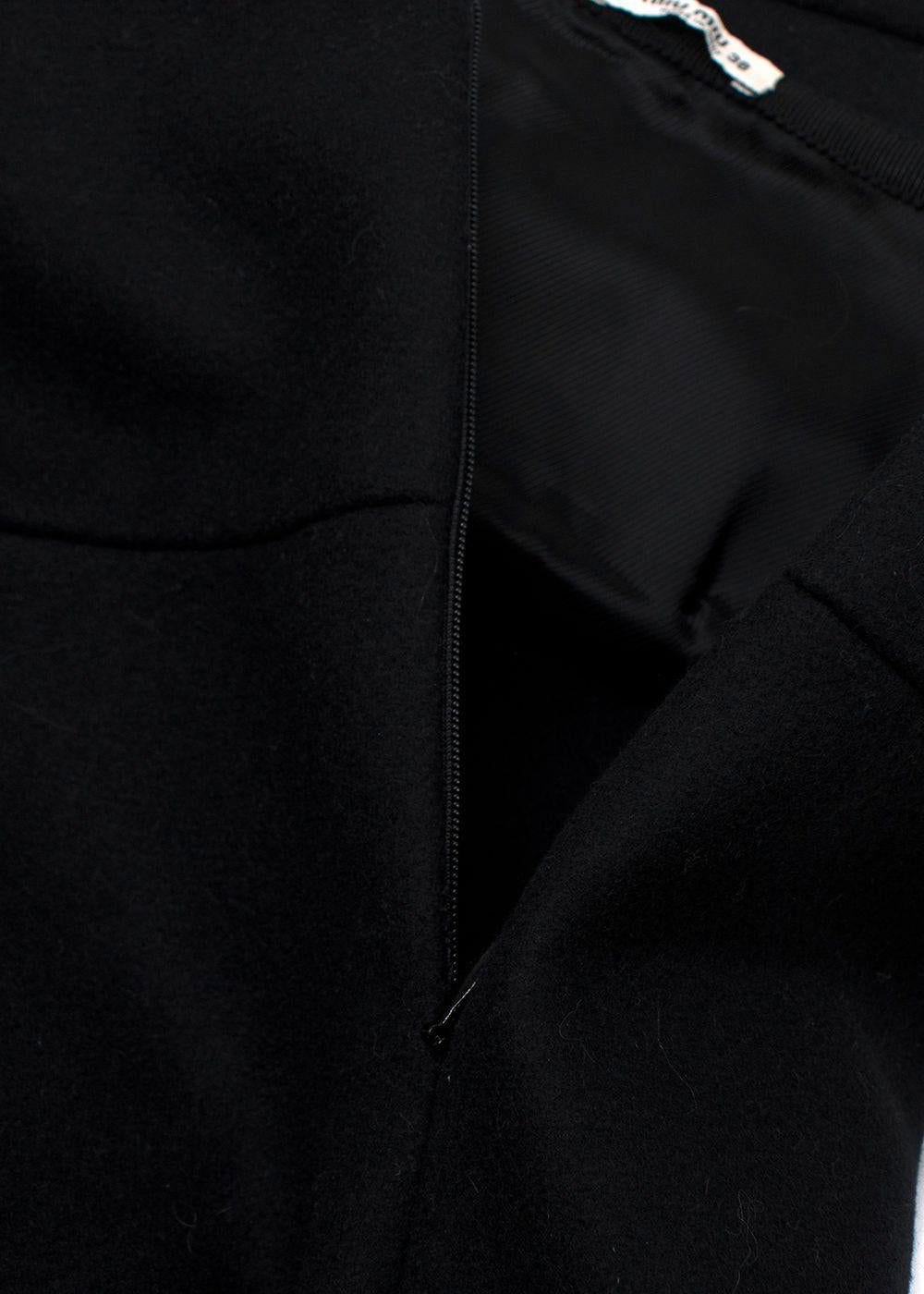 Miu Miu Black Wool Blend Double Breasted Jacket & A-line Mini Skirt