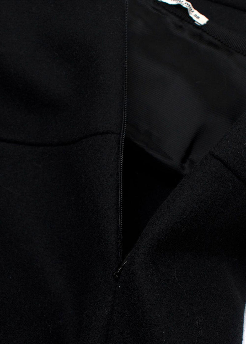Miu Miu Black Wool Blend Double Breasted Jacket & A-line Mini Skirt
