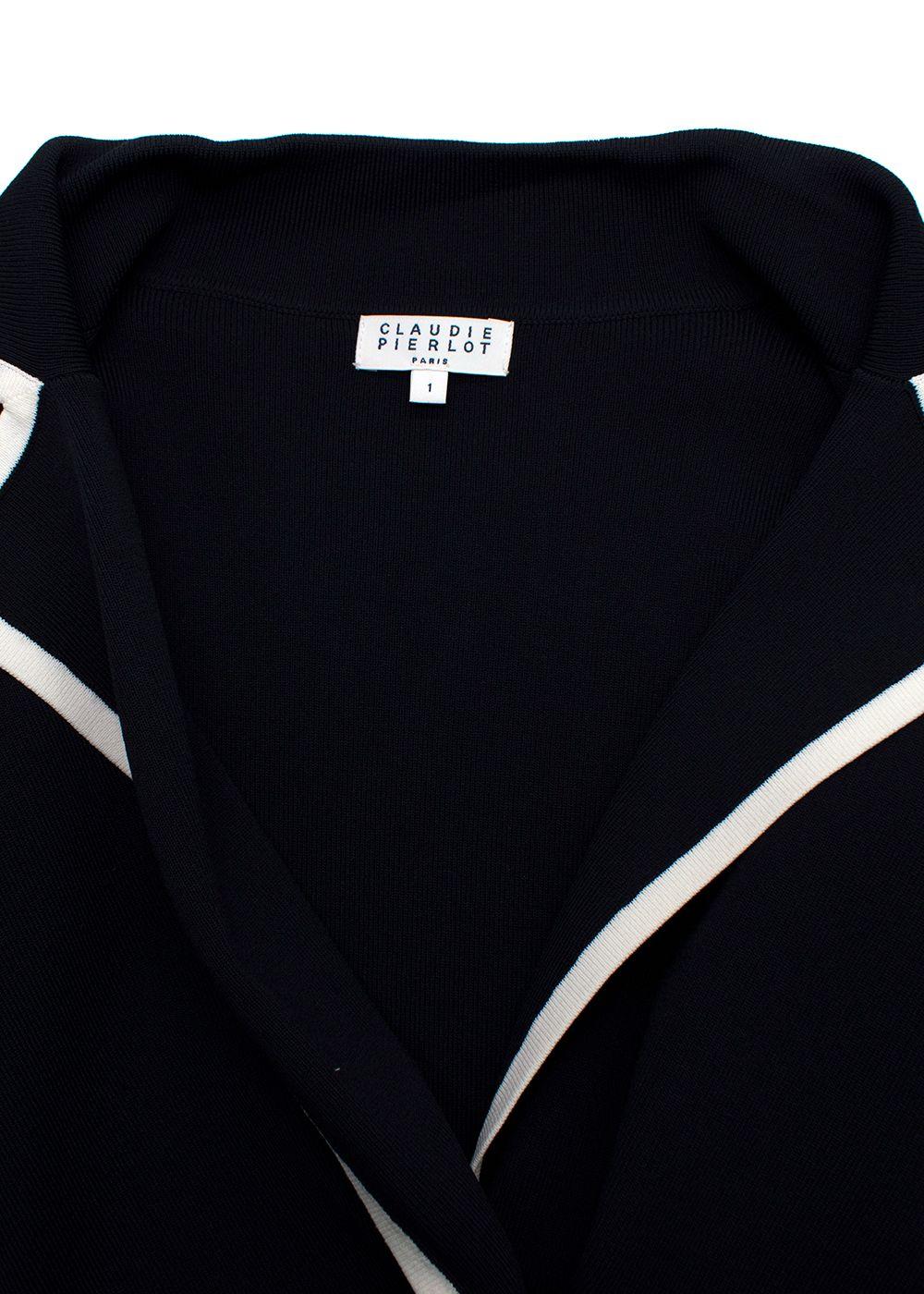 Claudie Pierlot Navy Double Breasted Knitted Blazer