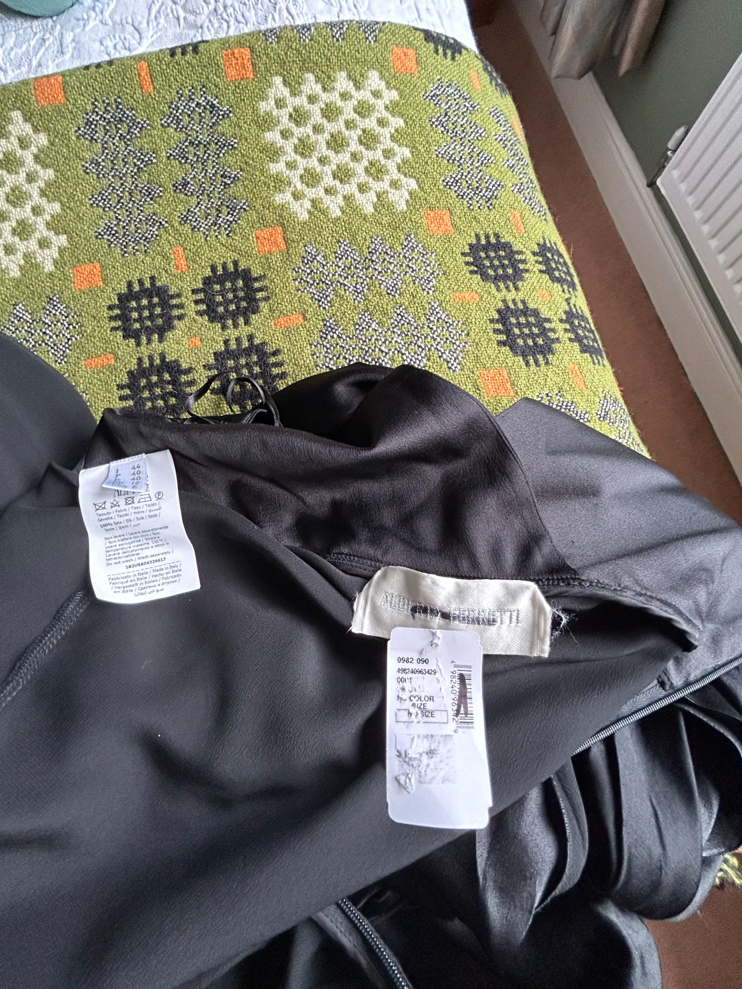 Alberta Ferretti Black Silk Maxi Dress