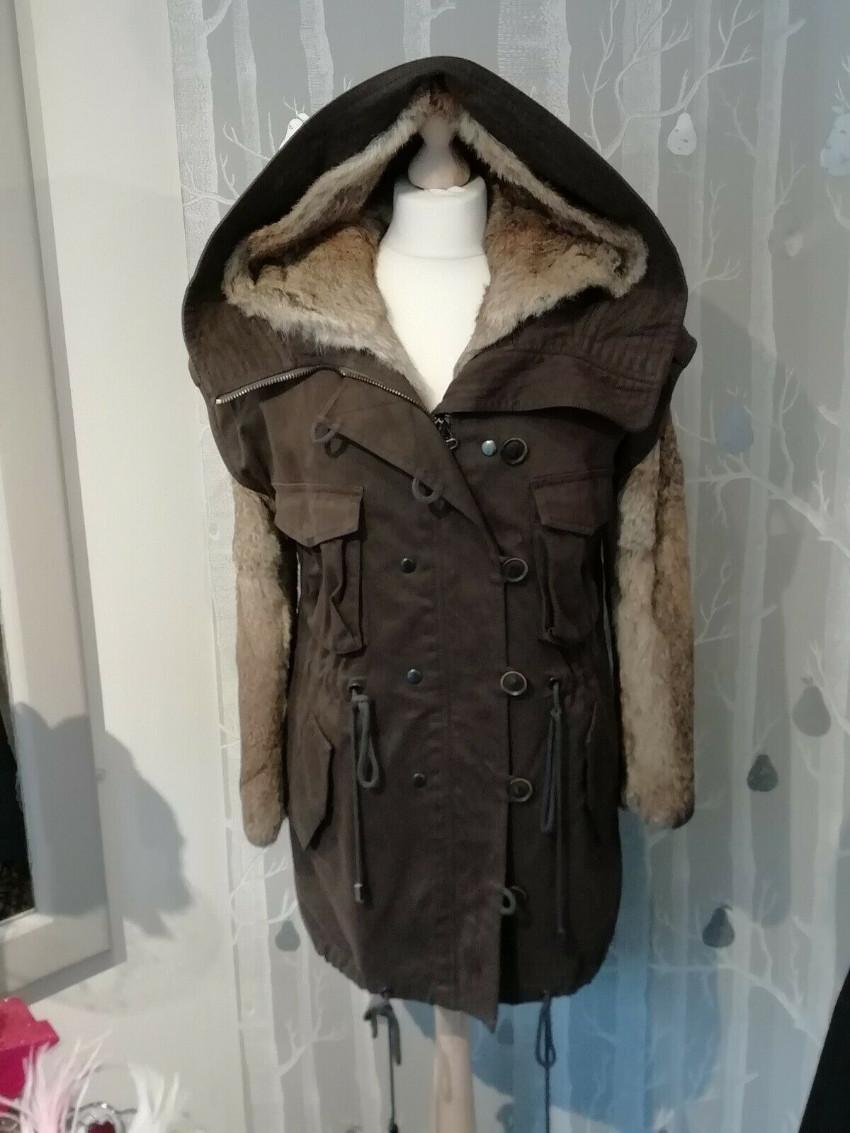3.1 Phillip Lim Brown Parka With Rabbit Fur