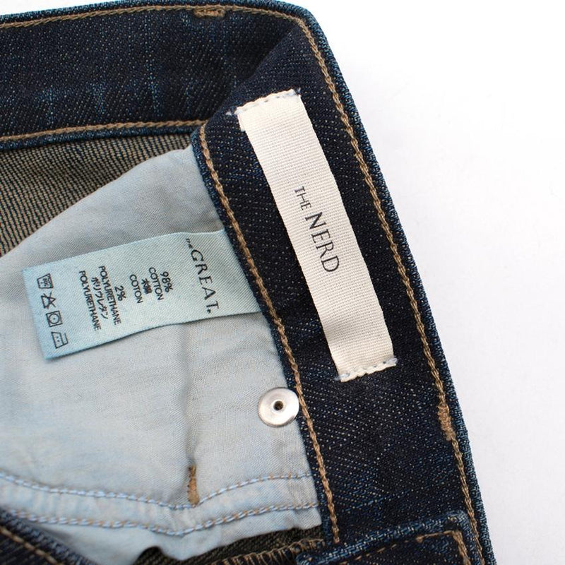 The Great dark denim washed straight jeans