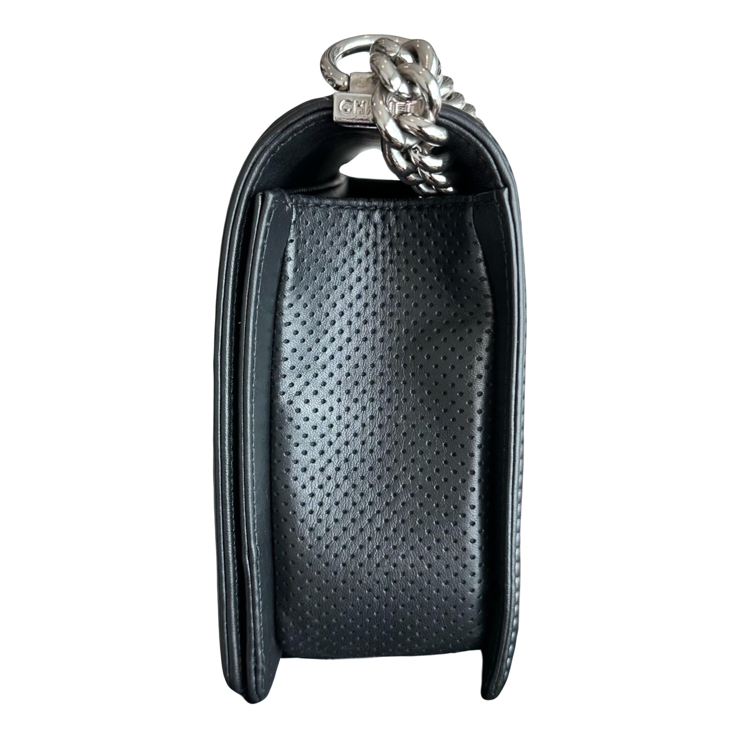 Chanel Black Perforated Boy Bag