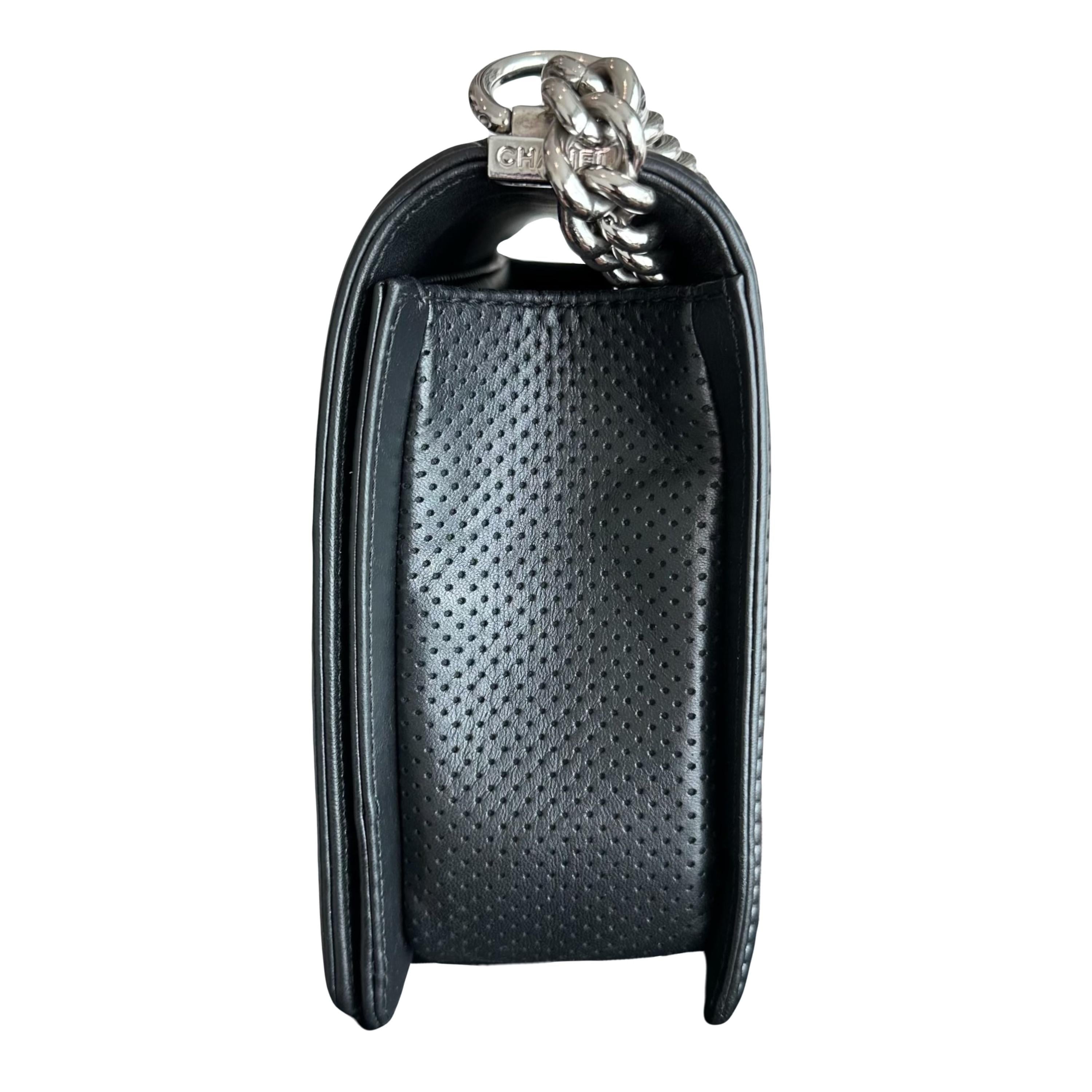 Chanel Black Perforated Boy Bag