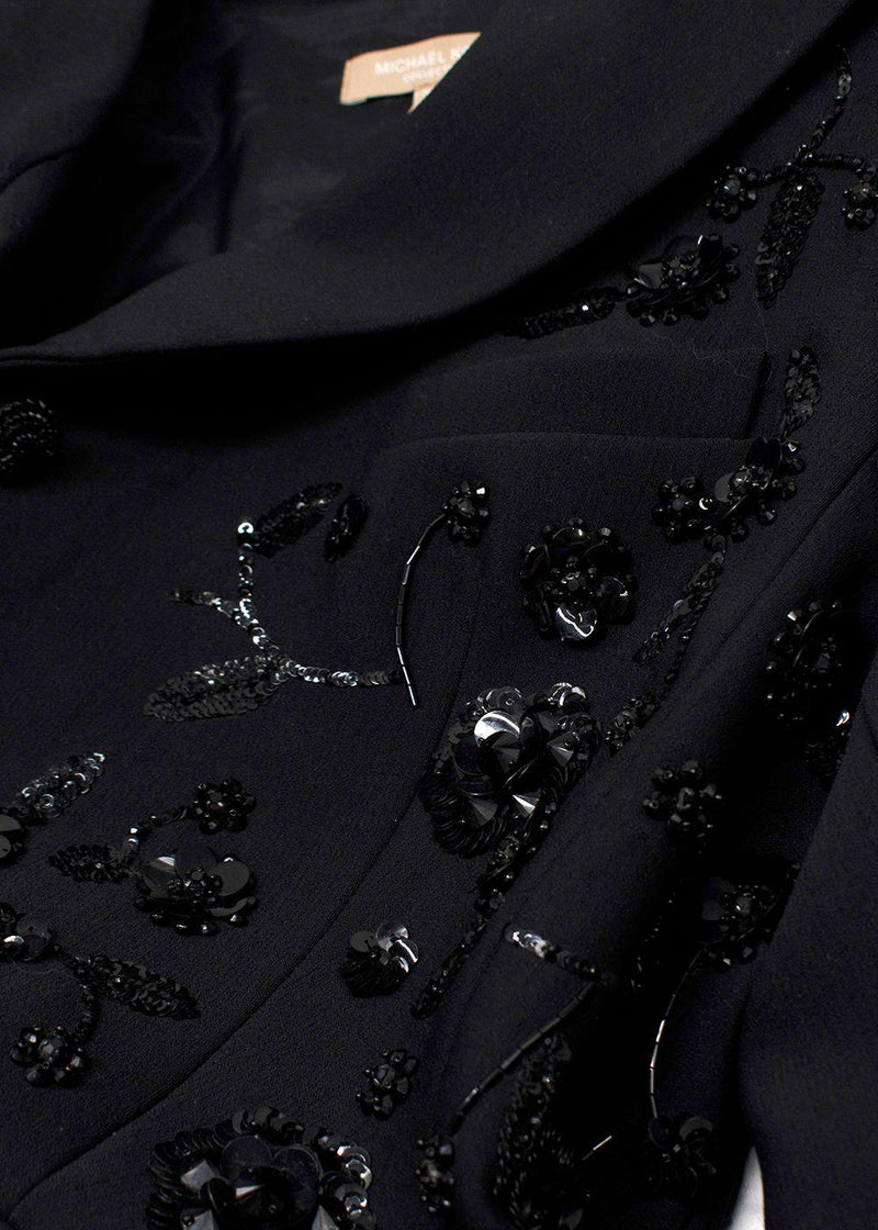 Michael Kors Sequin Floral Black Dinner Jacket