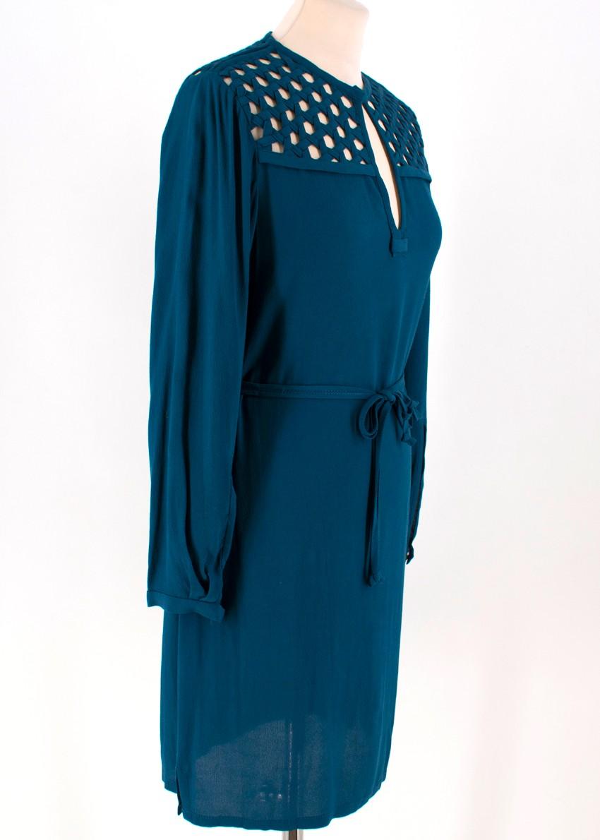 Diane von Furstenberg Blue Net Trim Dress