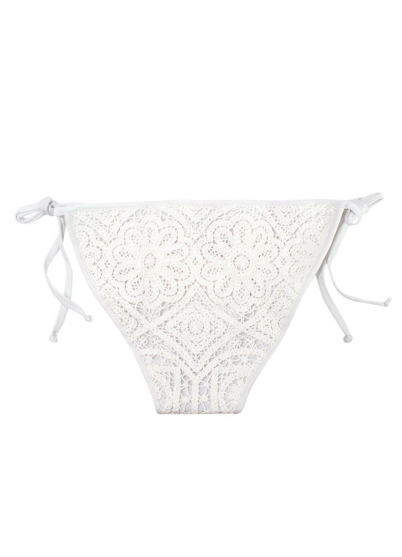 Borgo De Nor x Talia Collins White Crochet Divona Tie Bikini