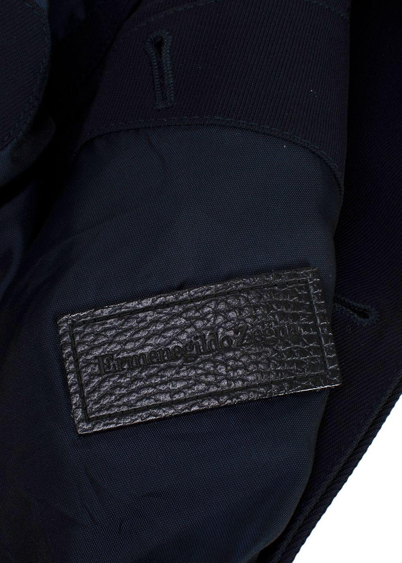 Ermenegildo Zegna Navy Longline Wool Coat