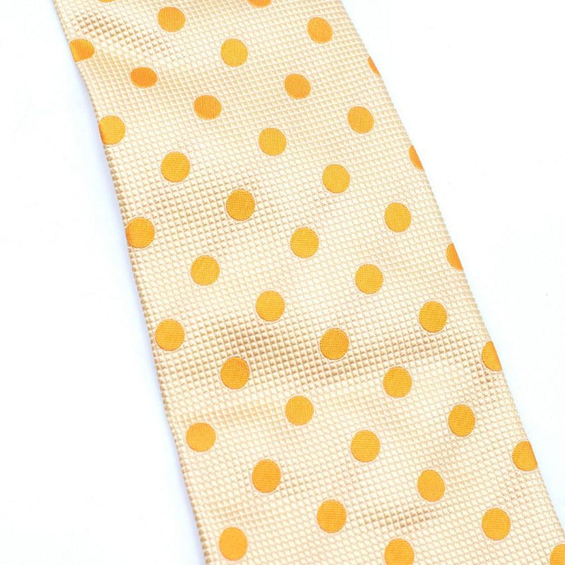 Henry Cottons Yellow Polka-Dot Print Silk Tie