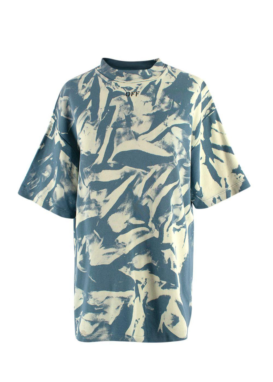 Off-White Tie-Dye Cotton Mockneck Tee