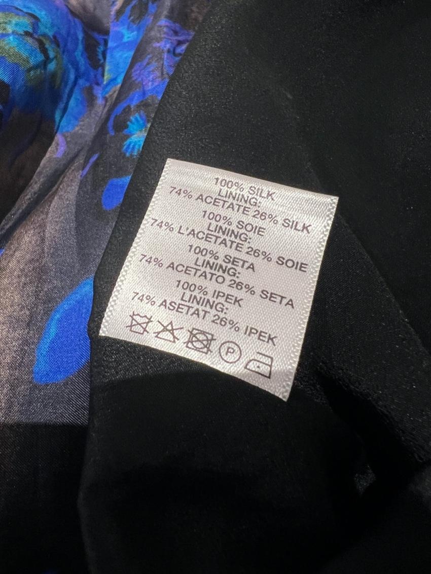 Christopher Kane Blue Floral Silk Zp Front Dress