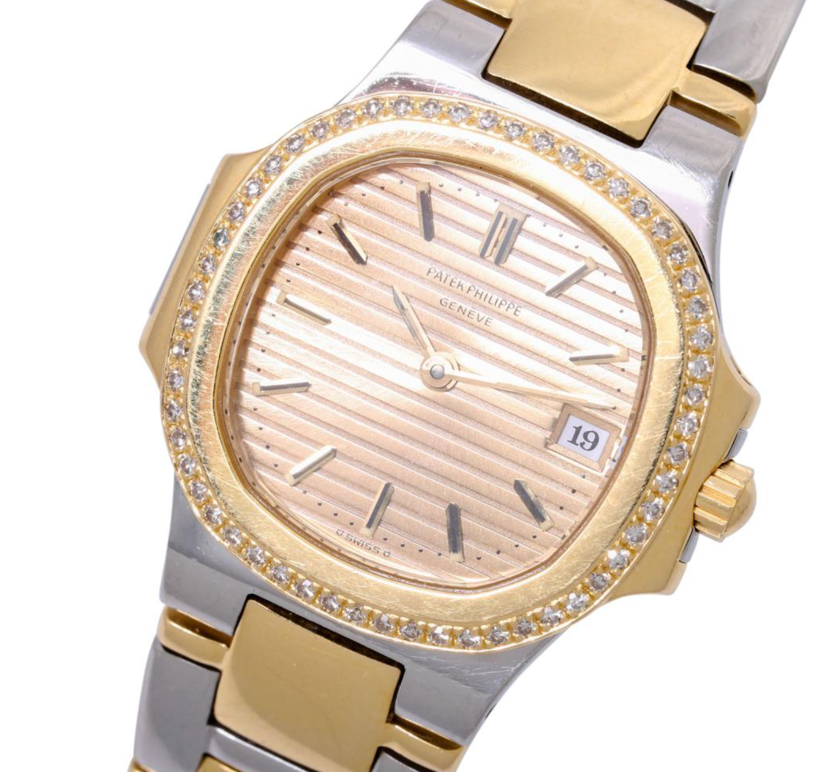 Nautilus Vintage Lady steel/yellow gold 18k with factory diamonds