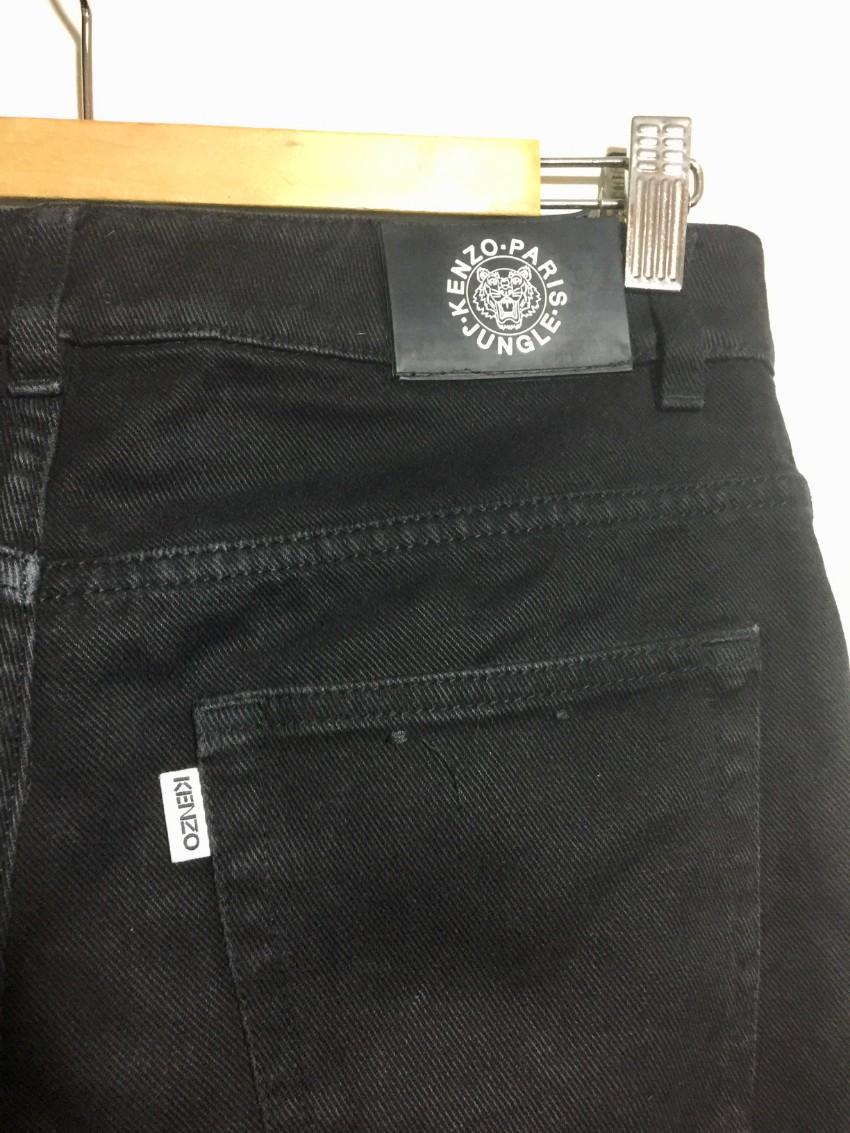 Kenzo Black Logo Cuff High Rise Jeans