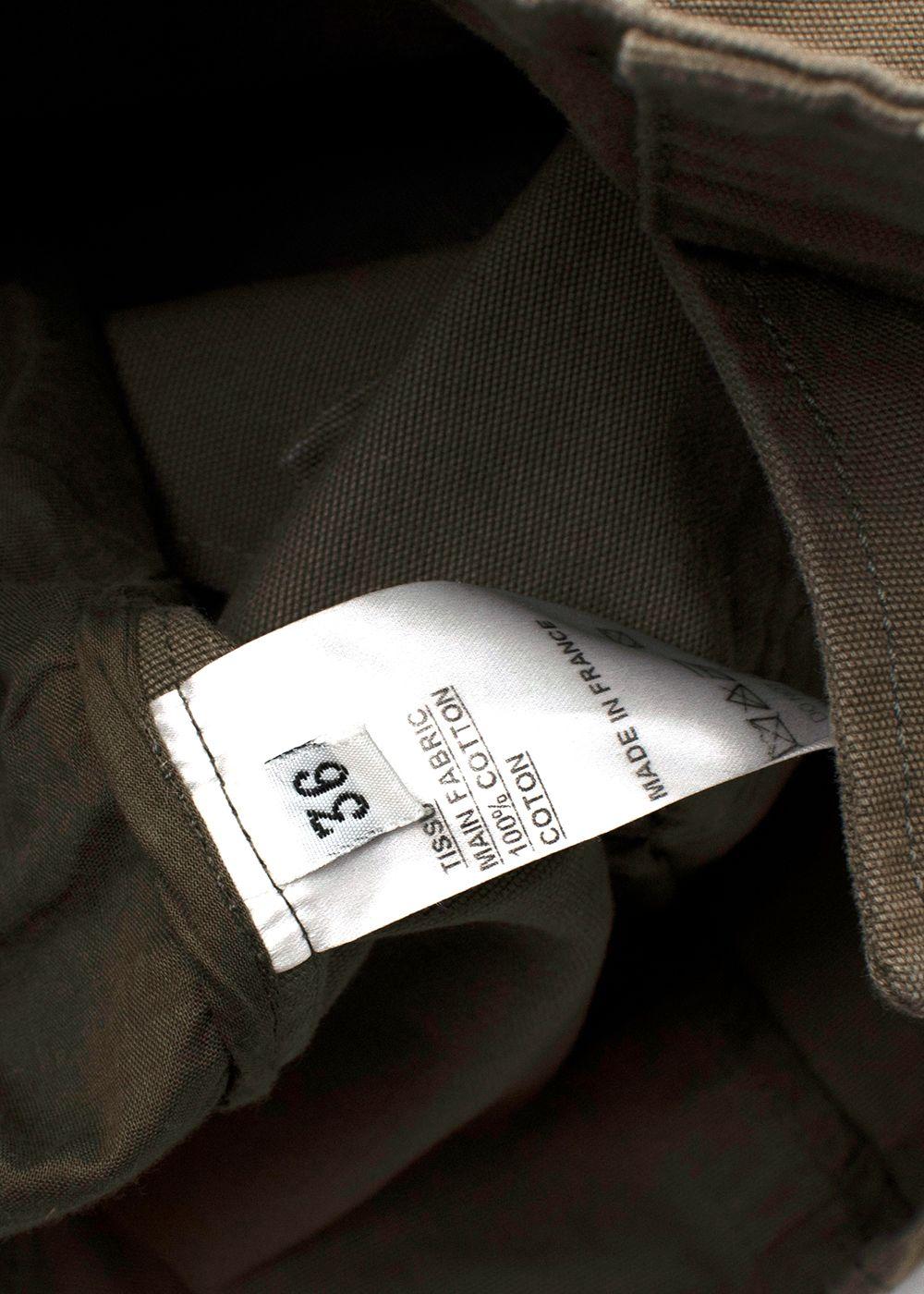 Balmain Khaki Embellished Cotton Military Jacket