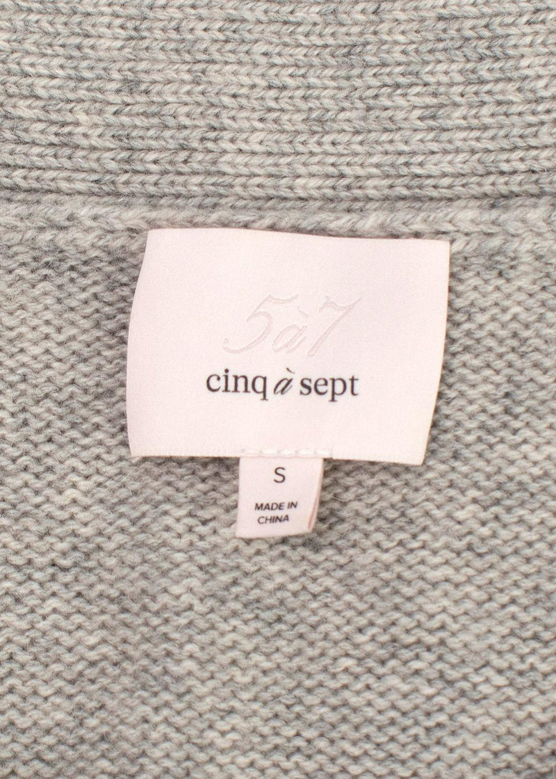 Cinq A Sept Colby Grey Ribbon Cardigan