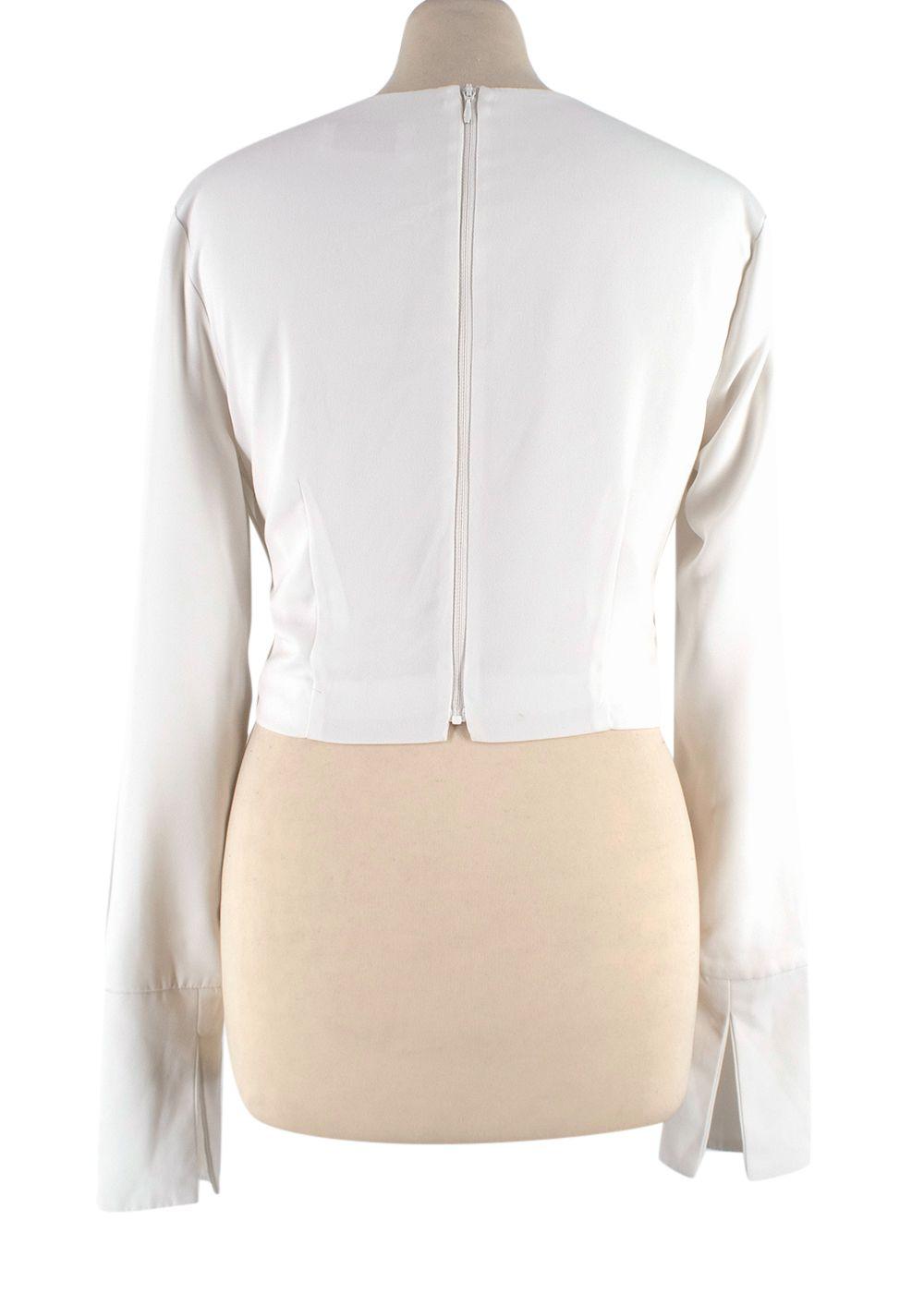 16Arlington White Long Sleeve Bow Tie Blouse