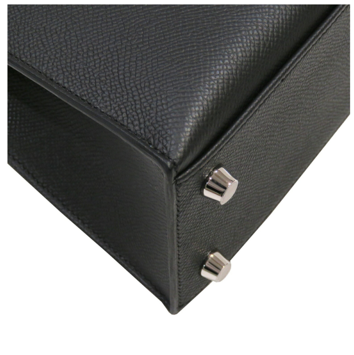 Hermès Kelly 25 Black Epsom With Silver Hardware
