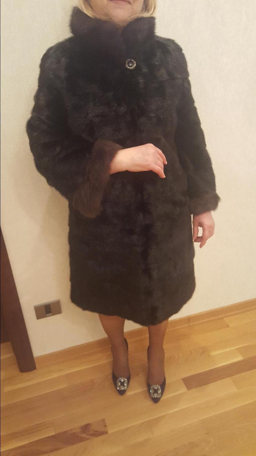 Bespoke sheared Mink coat with sable collar and cuffs