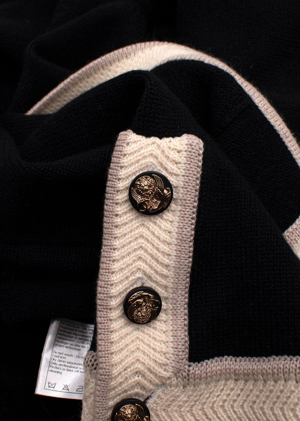 Chanel Black and Ivory Cashmere Cardigan