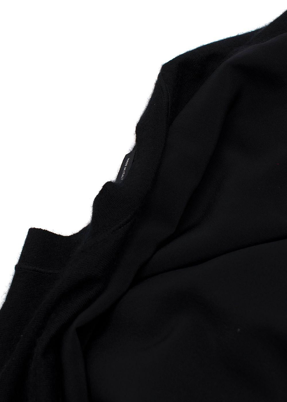Tom Ford Black Contrasting Panel Silver Zip Cardigan