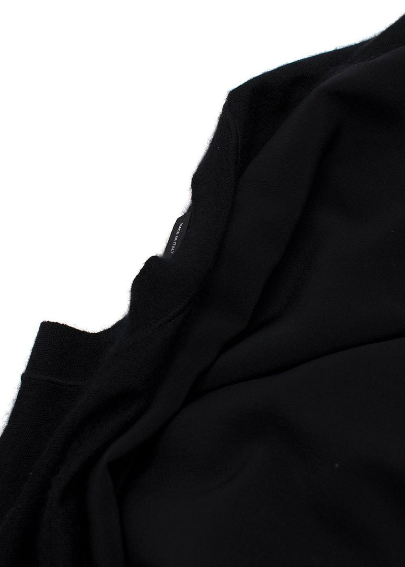 Tom Ford Black Contrasting Panel Silver Zip Cardigan