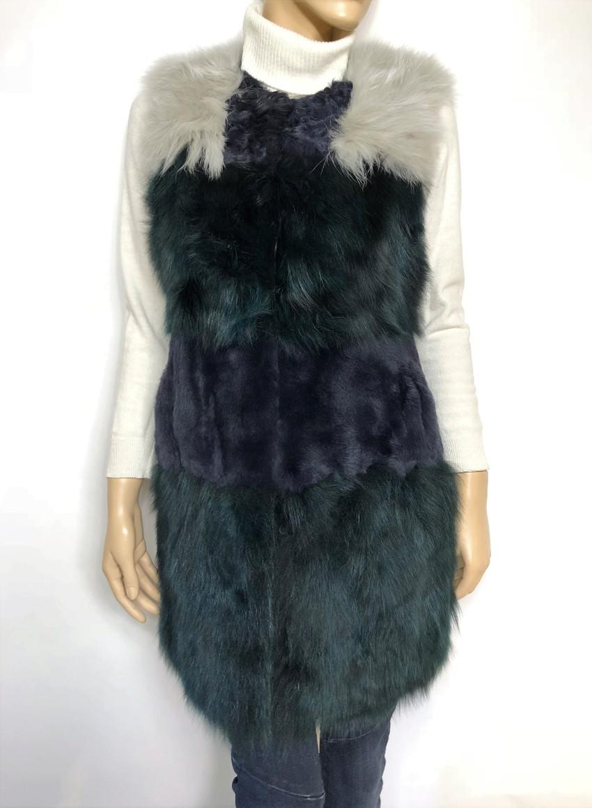 Pinko patchwork fur vest