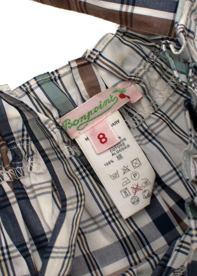 Bonpoint Kids Plaid Drawstring Dress