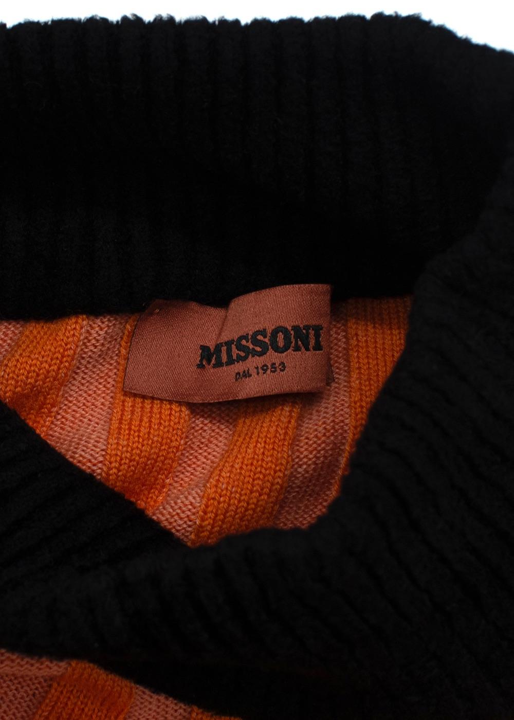 Missoni Multicoloured Ribbed Turtleneck Midi Dress