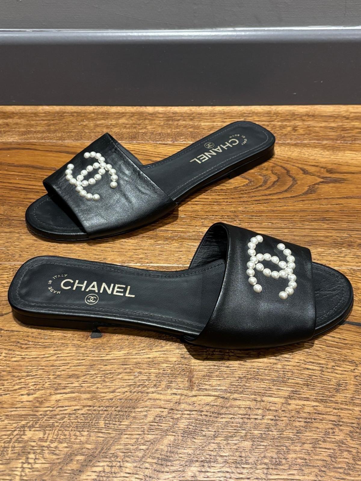 Chanel Embellished CC Slides