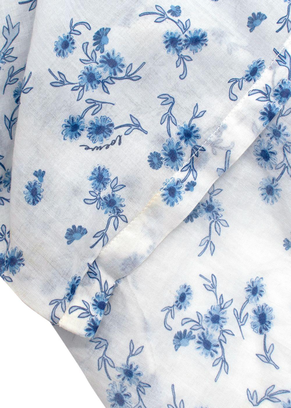 Loewe White Floral Oversized Cotton Shirt