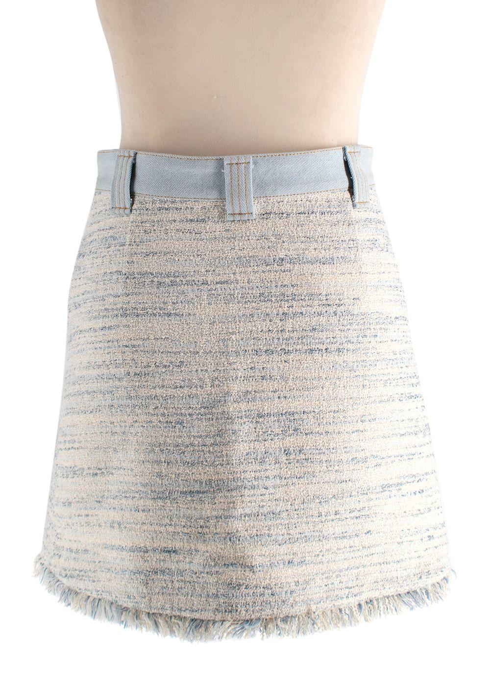 Sandro Blue Bertille Tweed Mini Skirt