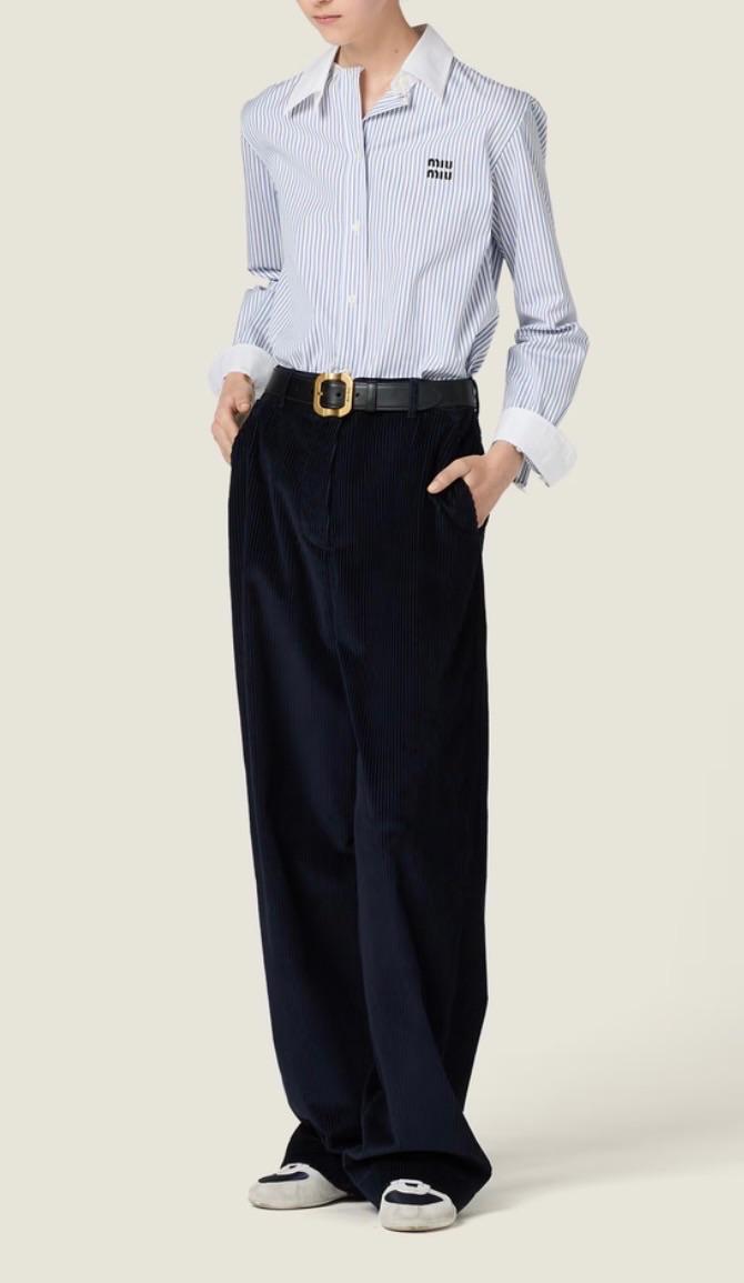 Miu Miu Navy Velvet Trousers