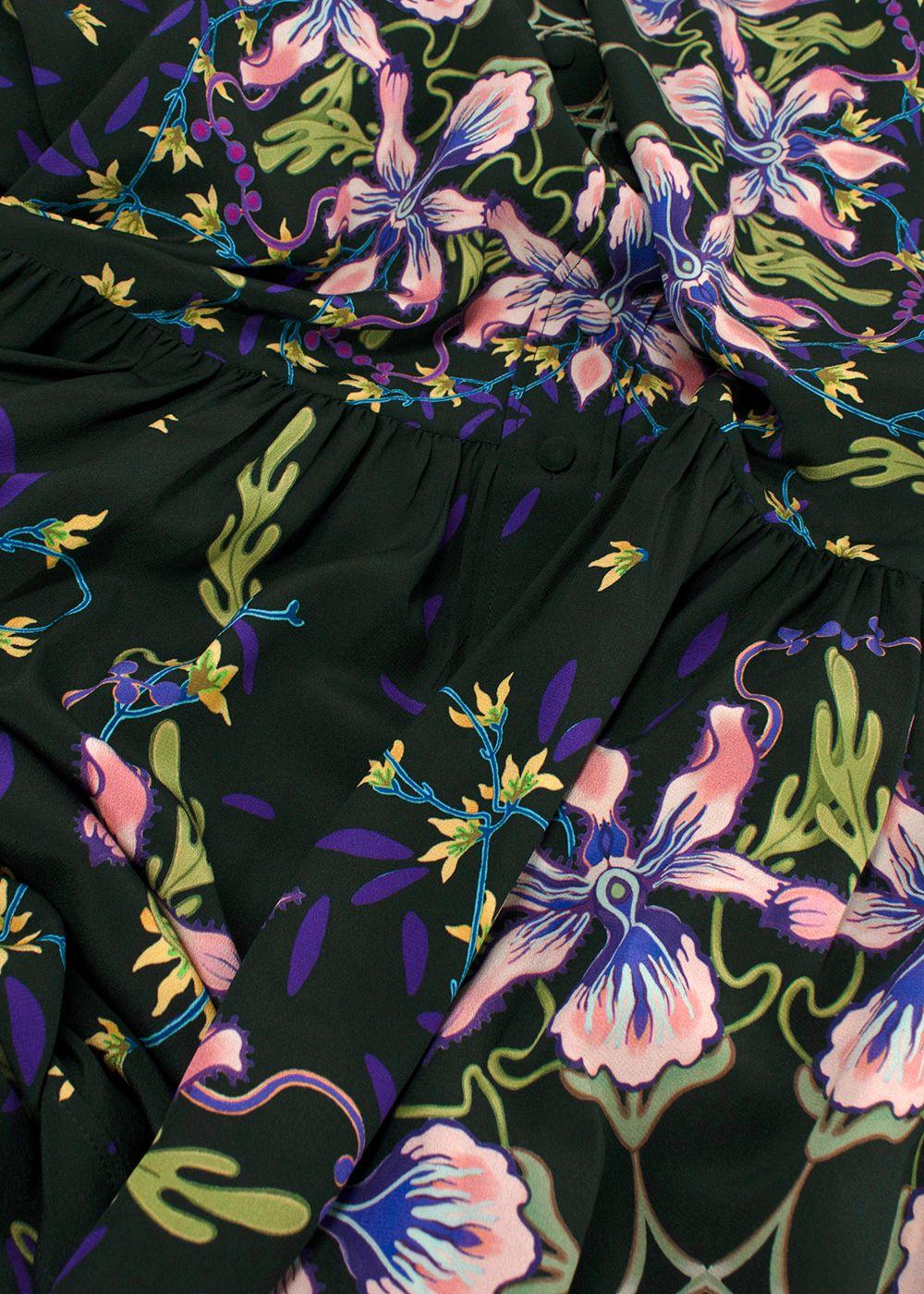 Givenchy Dark Green Floral-print Dress
