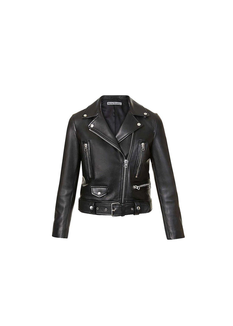 Mock leather biker jacket