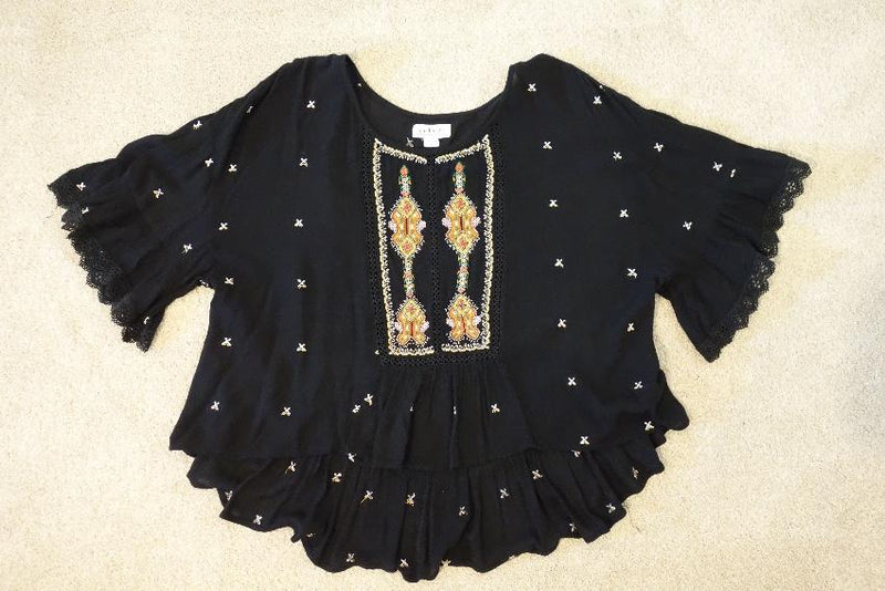 Velvet by Graham & Spencer embroidered alasdair top